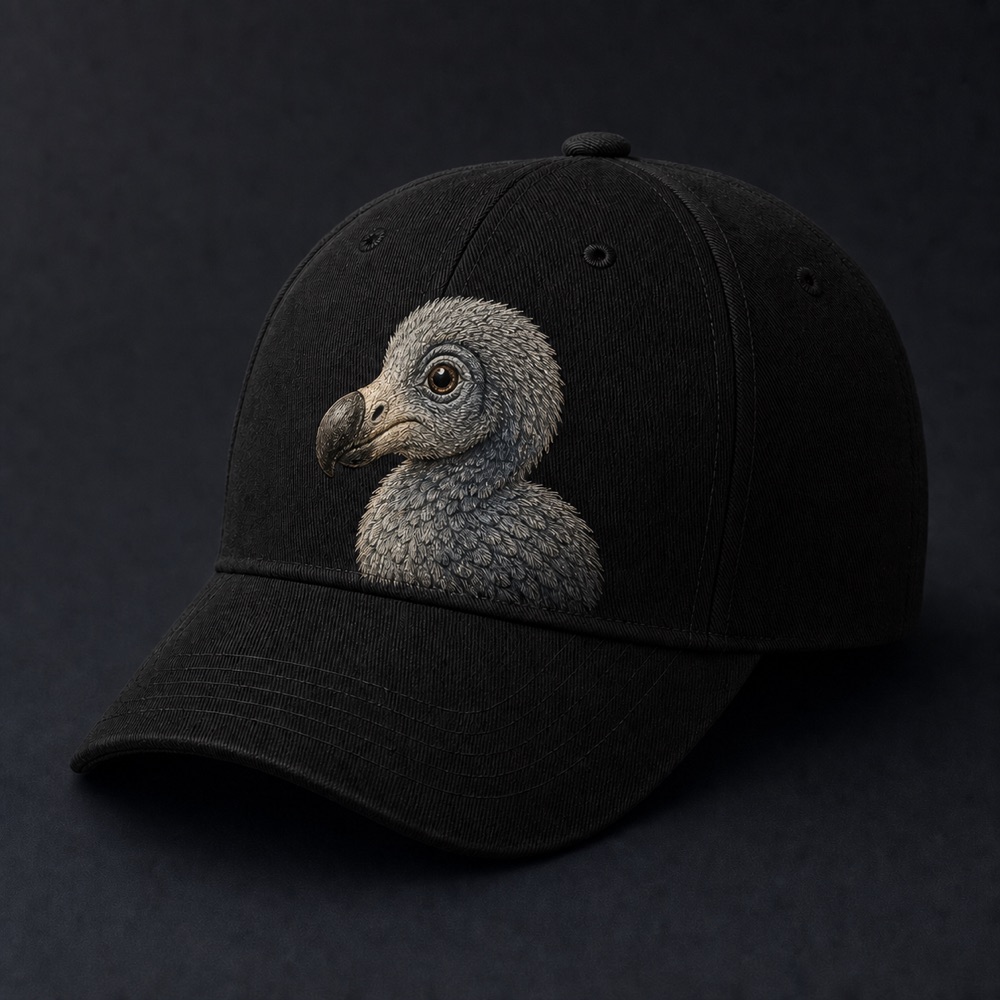 Black cap with a large dodo chick emblem